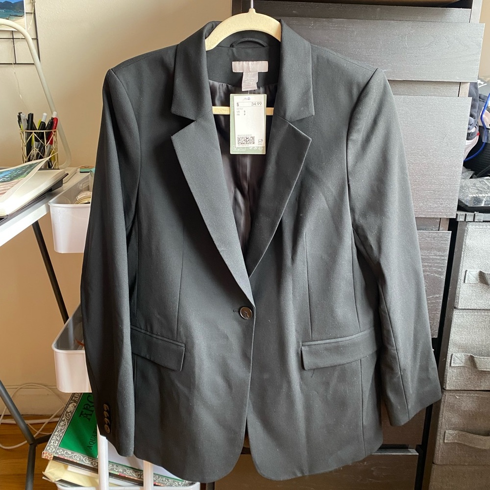 H&M black blazer size S NWT